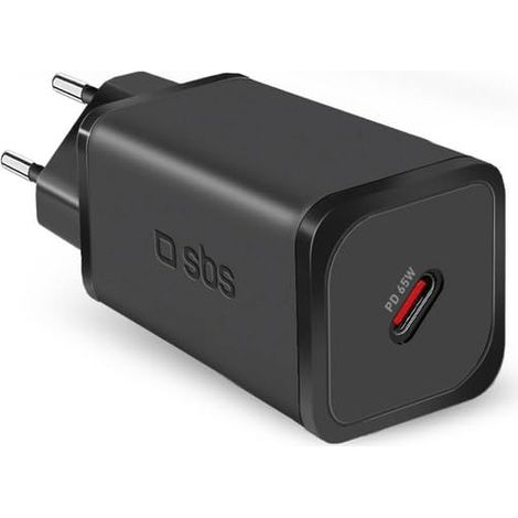 SBS TETRGAN1C65W Ladegerät für Mobilgeräte Kopfhörer, Kopfhörer, Laptop, Smartphone, Smartwatch, Tablette Schwarz AC Schnellladung Drinnen