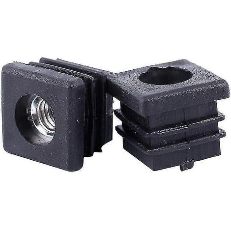 Bouchons d'extrémité de tubes carrés, filetage M8, 20 x 20 mm, lot de 40, noirs (1/5)