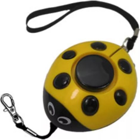 Alarme personnelle sac à main défense 130 dB - imitation cri humain aigu d'alerte de détresse coccinelle - Jaune (1/2)