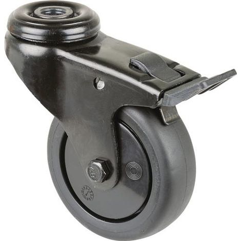 Rueda  giratoria  c.  freno  D.  75mm  Capacidad  75kg  Agujero  posterior  10,2  c.freno (1/2)