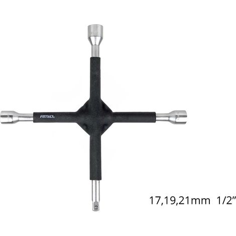 Llave Phillips con revestimiento de goma de 17 mm, 19 mm, 21 mm y 1/2" amio-02402 (1/5)