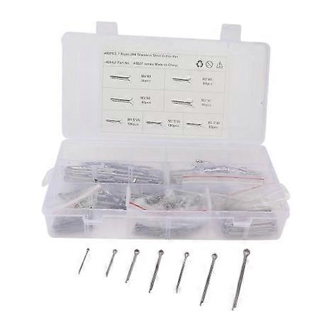 A5537 460 PCS Car U-shape 304 Stainless Steel Cotter Pin Clip Key Fastner Fitting Assortment Kit (1/5)