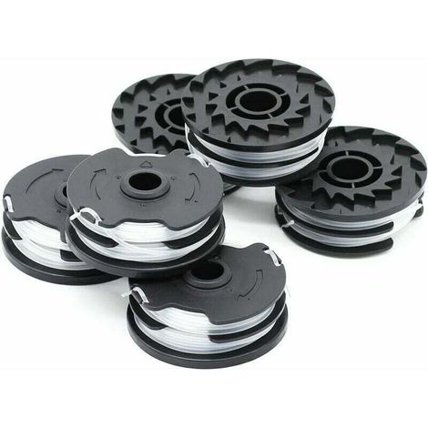 Confezione da 6 bobine di filo di ricambio da 1,6 mm per decespugliatori a batteria – 2 x 4 m per bobina, compatibili con i modelli Parkside.