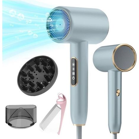 (Couleur:Argent)2400W Professionnel Sèche Cheveux Ionique,Séchage Rapide Hair Dryer avec écran LCD,3 Températures 2 Vitesses Salon Sèche Cheveux (1/4)
