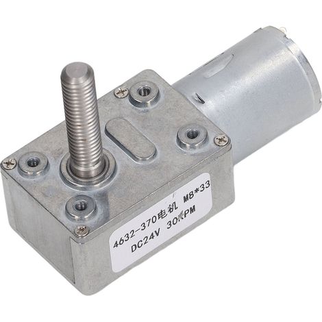 Moteur Réducteur DC 24V 30 tours/min pour Treuil, Vis sans Fin M8x33mm, Type Turbine (1/5)