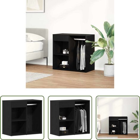 Schrank - Kosmetikschrank mit Regal Schwarz Eichen-Optik 80 x 40 x 75 cm (1/5)
