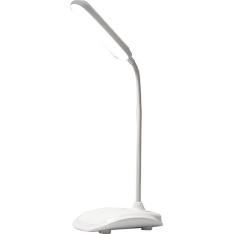 Lampe bureau LED liseuse – col cygne flexible 360° – tactile – 3 températures couleur – gradation continue – charge USB – blanc – Garosa (1/5)