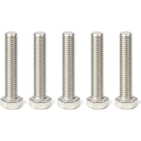 5x Vis à Tête Hexagonale Six Pans DIN 933 ISO 4017 Acier Inoxydable A2 Boulon Entièrement Filetée Métrique, M16x20mm (1/4)