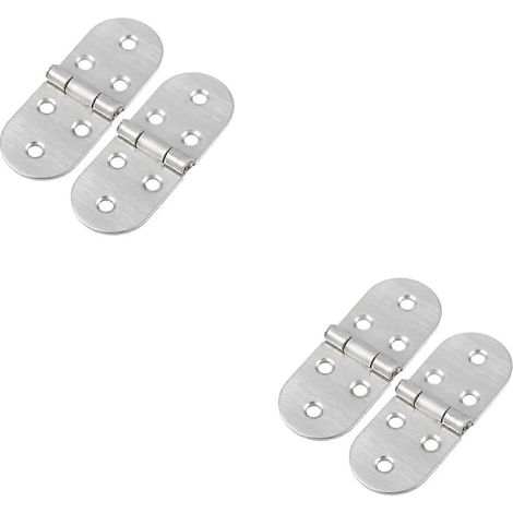 Set mit 4 robusten, klappbaren Edelstahlscharnieren, unsichtbares Design, für Esstisch und Schreibtisch (1/5)