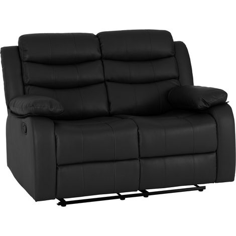 Roma 2 Seater Recliner Sofa - L90 x W102 x H134 cm - Black