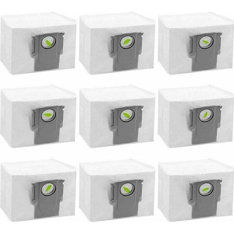Bolsa para aspiradora robot Roborock S7 MaxV Ultra/S7 Pro Ultra/Q5/Q5+/Q5+ Plus/Q7/Q7+/Q7 Max/Q7 Max+, bolsa de repuesto desechable de gran capacidad (9 bolsas - Crezuo)-Crezuo