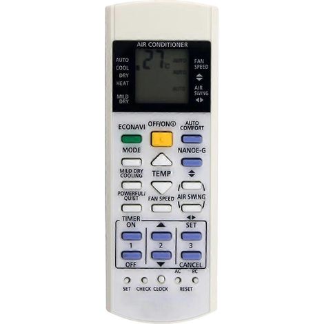Télécommande de remplacement A75C3300 pour climatiseur Panasonic A75C3208, A75C3706, A75C3708, KTSX5J et A75C316 (1/5)