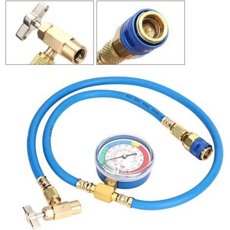 QORVA-pour recharge de clim auto r134 Le tuyau de mesure de recharge R134A peut prendre le tuyau de charge de réfrigérant de la jauge pour tuyau recharge Tuyau de recharge