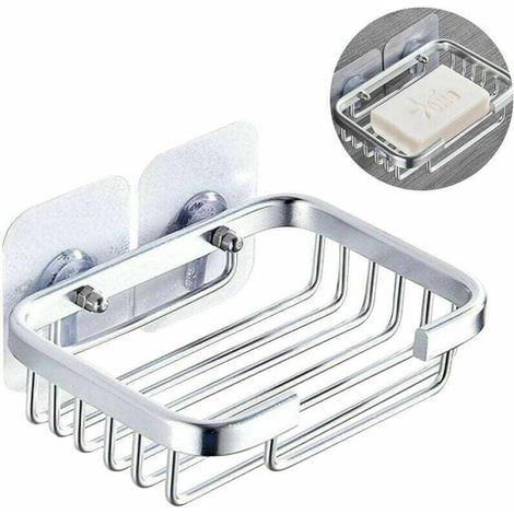 Porte-savon, Douche, porte-Savon, Acier Inoxydable Mural porte-Savon pour salle de Bain Cuisine - Adhésif puissant Pas de Forage, de l'Argent (1/5)