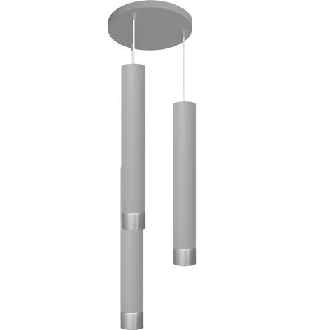 Helam TUBA Plafonnier Suspendu Cluster Gris, Chrome 30cm