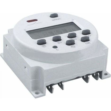 CN101 12V DC/AC Digital Timer, LCD Programmable Time Relay Switch for Electrical Outlets, White (1/3)
