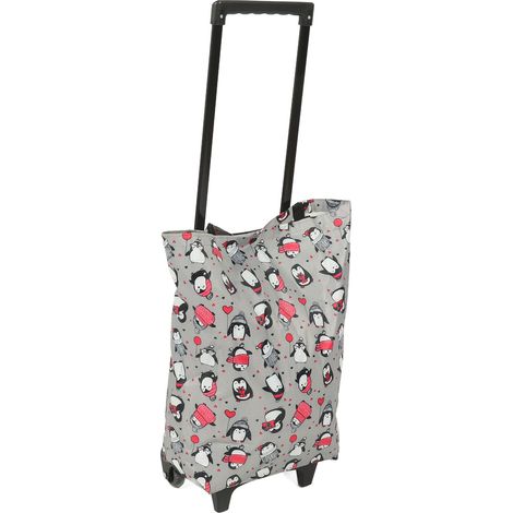 Chariot de courses pliable et portable pour la maison, avec grand sac de courses pour personnes âgées, roues flexibles et barre de traction rétractable. (1/5)