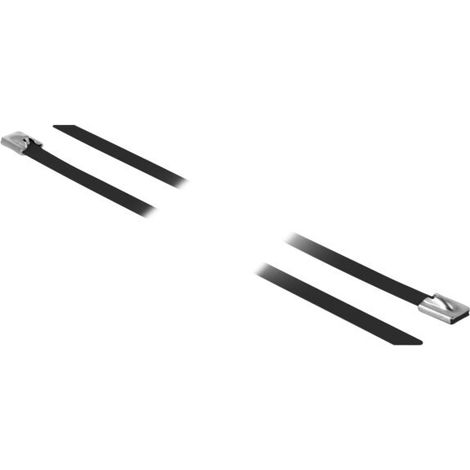Delock Sujetacables de acero inoxidable L 400 x Ancho 7,9 mm negro 10 piezas (1/2)