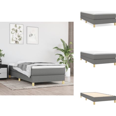 Bettgestell ohne Matratze Dunkelgrau 80x200 cm Stoff - Bettes - Doppelbett - Boxspringbetten - Lattenrost - Schlafzimmermöbel (1/5)