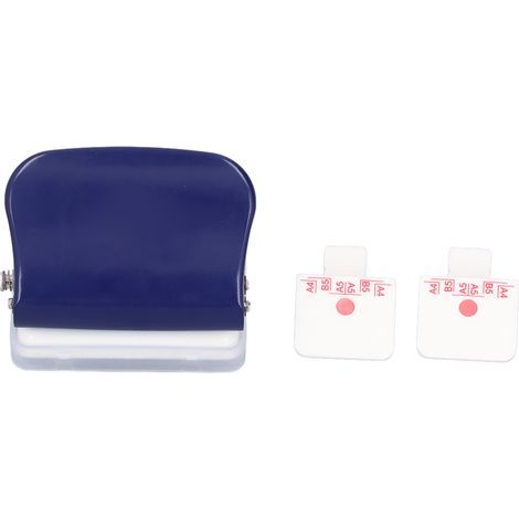 Perforateur Portable 6 Trou Bleu Foncé avec Règle de Guidage pour Papier A4 A5 B5 (1/5)