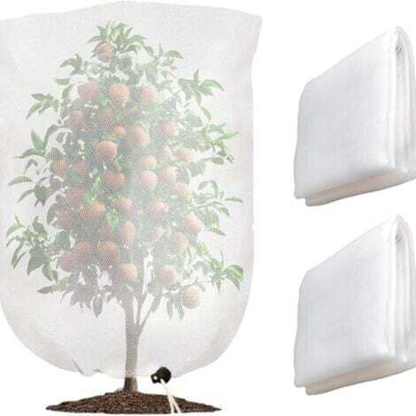 2 große Obstbaumnetze, wiederverwendbares Vogelschutznetz, Insektenschutznetz, Garten-Insektenschutznetz mit Kordelzug, Obstschutz (240 cm x 240 cm), große Obstbaumnetze