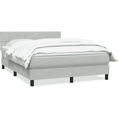 Maison Exclusive - Sommier à lattes de lit et matelas gris clair 160x220cm velours