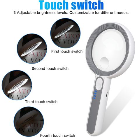 Lente d'ingrandimento 30X con 18 luci LED, 3 modalità di illuminazione, ricaricabile tramite USB, lente d'ingrandimento illuminata per anziani, orologiai, hobby, artigianato, monete, francobolli, gioi (1/4)