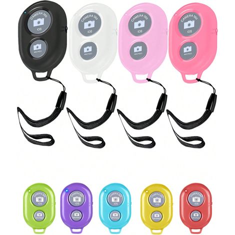 Télécommande d'obturateur d'appareil photo sans fil 2 pièces pour smartphones, Compatible iOS Android, Obturateur selfie HD pour voyages de vacances, Bleu (1/5)