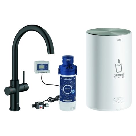 Armatur und Boiler GROHE Red Duo 300831 M-Size C-Auslauf velvet black (1/3)