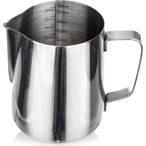 Milchkännchen aus Edelstahl, Milchaufschäumkännchen, Messbecher, 580 ml (1/5)