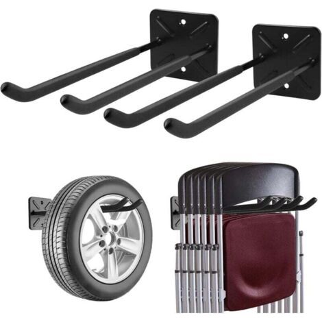 (lot de 2)Crochets de garage, porte-manteau mural, organisateur de remise, organisateur d'outils robustes, crochets utilitaires de stockage de ga (1/4)