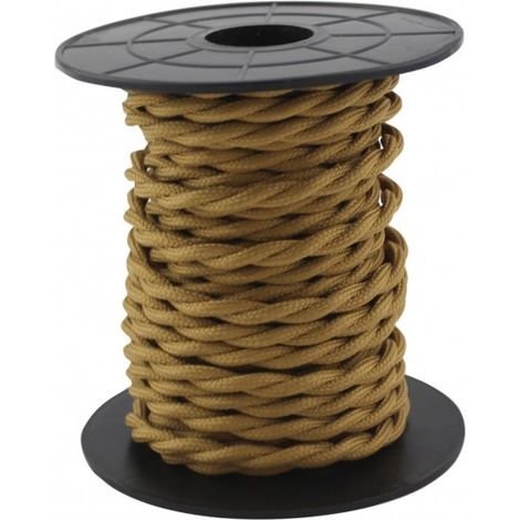 Câble électrique textile 10 mètres 2x0.75mm tressé Jaune GSC 3902983
