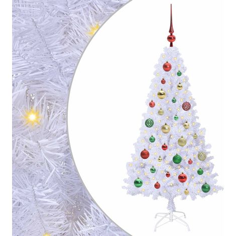 Sapin de Noël artificiel avec 150 LED Blanc 120 cm PVC et Acier CFW559342 (1/5)