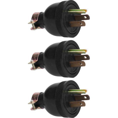 Packung mit 3 kompakten, tragbaren, dreipoligen amerikanischen Steckern aus Kunststoff mit Anti-Lock-Funktion für US-Steckdosen mit 168°F/170°F (250 V). (1/5)