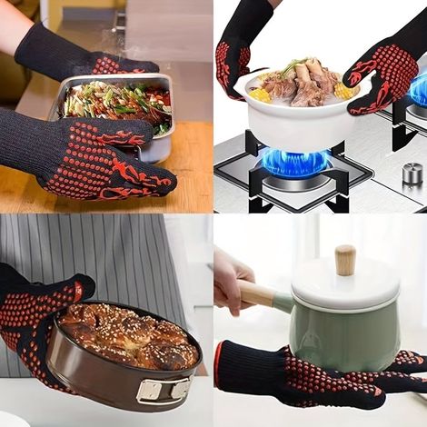 Gants de barbecue antidérapant micro-ondes résistant chaleur (1/4)