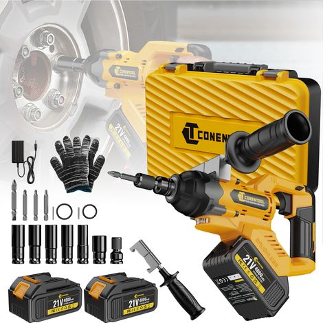 CONENTOOL Clé à Chocs Sans Fil 1000N.m 21V avec 2 Batteries 4000mAh – Moteur Brushless – Vitesse Variable 3000RPM & Lampe LED Intégrée – Idéale pour Auto, Bricolage & Travaux Lourds (1/5)