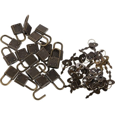 20pcs Mini Cadenas pour Meubles avec Clé en Alliage de Zinc Bleu Marine, Antivol et Décoratif, Style Vintage Élégant, pour Tiroirs et Paquet à Dos (1/5)