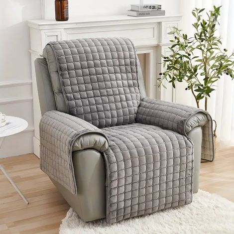 Housse de fauteuil inclinable en flanelle épaisse et chaude, antidérapante, convenant aux salons et aux bureaux, et pouvant également servir de décoration intérieure. (1/5)