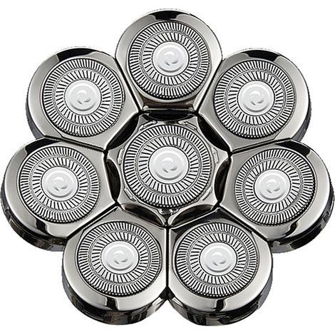 Tête de rasoir de rechange pour rasoir électrique pour homme - Tête de rasoir chauve pour homme - Rasoir électrique chauve - 8D - Argent