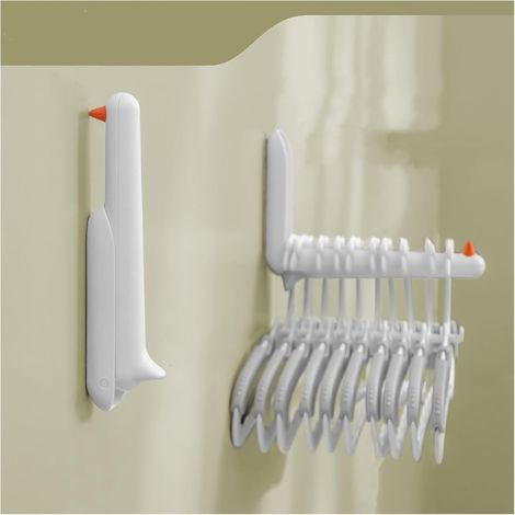 Lot de deux portants telescopiques multifonctions pour suspendre ses vetements rangement mural pour chambre et couloir (1/5)