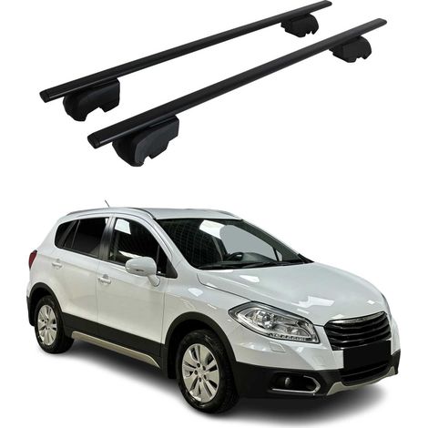 OMAC Barres de toit pour Suzuki SX-4 S-Cross 2013-2026 – City Crash tested – ISO PAS 11154:2006 – Antivol inclus – Charge max 75 kg – 2 barres Noir
