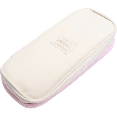 Trousse à crayons rétractable Vacuum - 1 pièce, bicolore rose et blanche