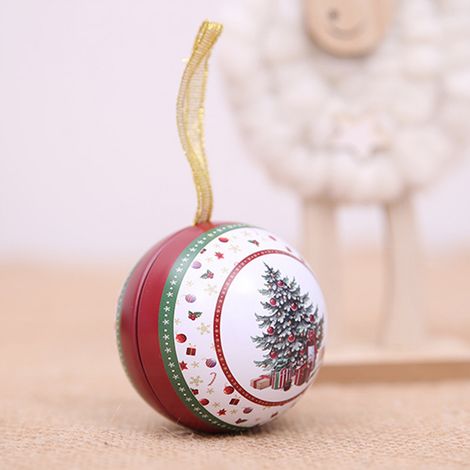 Boîte à boules de bonbons de noël, décoration suspendue en fer blanc pour la maison et le bureau (1/5)