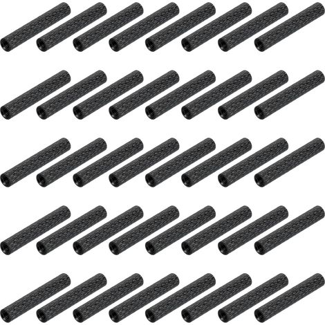 100Pcs M3 x 30mm Entretoise Moleté Aluminium Boulon Manchon Noir (1/5)