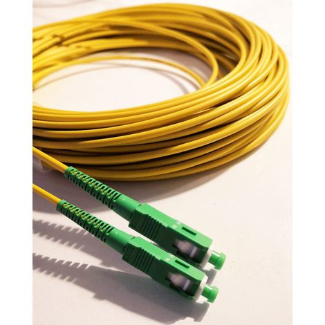 Elfcam Glasfaserkabel 1m SC/APC auf SC/APC Gelb – Singlemode 9/125 µm – Hochleistungs-LWL-Kabel