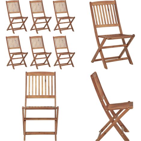 Chaises pliables d'extérieur lot de 6 Bois d'acacia solide - Chaise De Jardin - Mobilier De Jardin - Chaise Pliable - Acacia - Meuble Extérieur - Home & Living (1/5)
