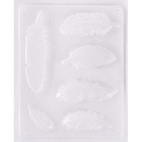 Moule plastique PE-LD Plumes 6 motifs tailles div. transparent, 36014000 (1/5)