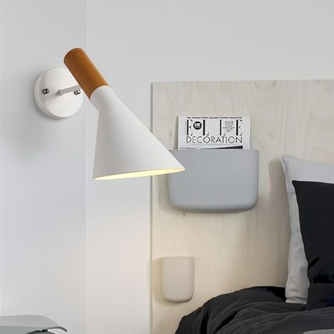 Appliques murales Led Style industriel créatif AJ lit salon intérieur applique murale américain rétro aluminium en fer forgé passerelle porche (White) (1/5)