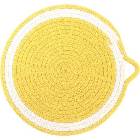 6er-Set fruchtförmige Untersetzer aus Baumwolle im nordischen Stil, isolierende Tischmatte oder Picknickdecke, gelb, groß (30 cm). (1/5)