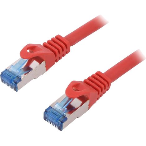 Cable reseau RJ45 male S-FTP Cat 6a rouge- 1.5m